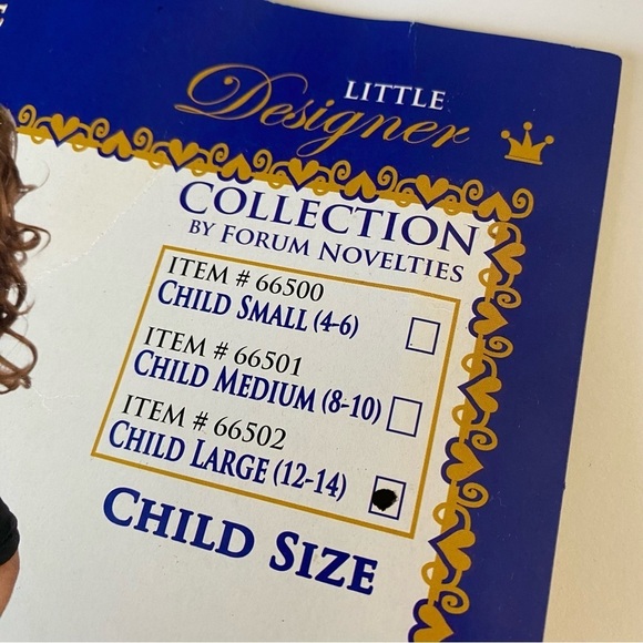 New! 50s POODLE SKIRT Kids Costume Black Embellished Top & Pink Skirt L 12-14 - Picture 9 of 11